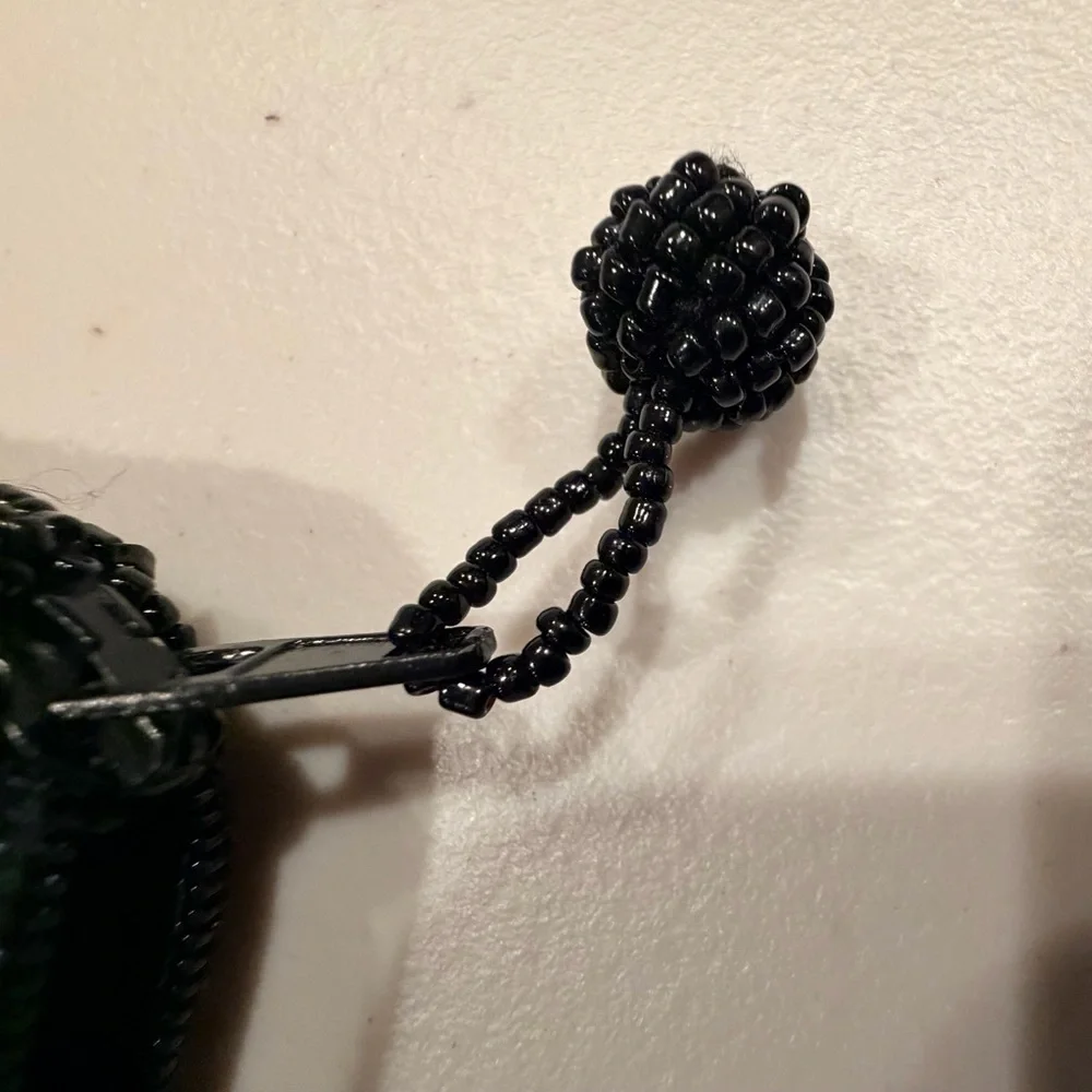 Women’s small beaded black bag